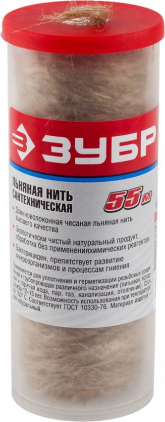 ЗУБР 55 м, нить льняная сантехническая